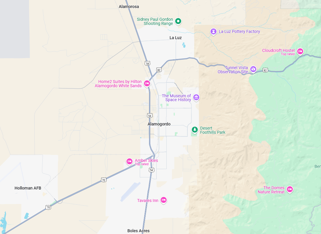 Alamogordo and the surrounding areas